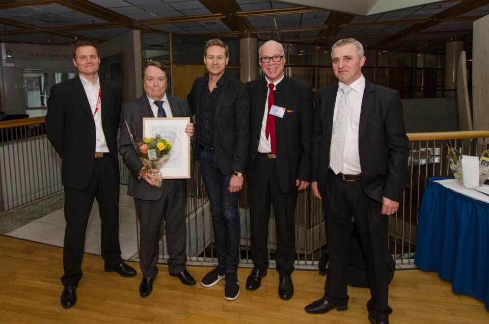 Nominerte til Årets trebyggeri for Romsdalsmuseet, Jo Sigurd Vold (fra venstre), Anders Talleraas, Reiulf Ramstad, Jarle Sanden og Arve Kirkeland.