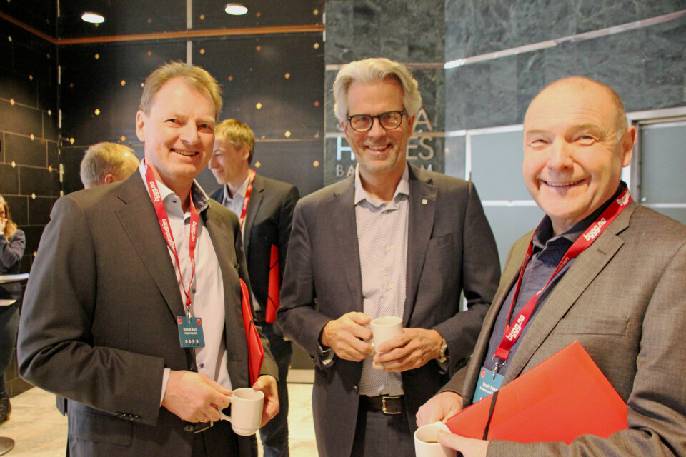 Byggedagene 2018. Øyvind Mork, Asplan Viak, Jon Sandnes, BNL og Roald Røsand, Kristiansund kommune. Foto: Svanhild Blakstad