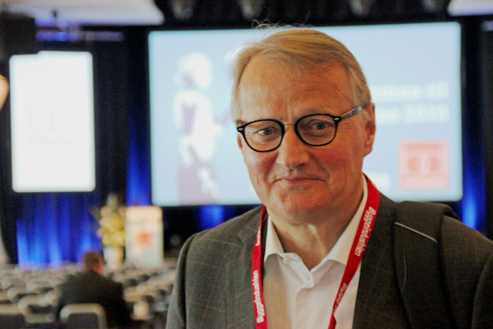 DNB-sjef Rune Bjerke snakket om bank i akselerasjonens tidsalder på Byggedagene. Foto: Svanhild Blakstad