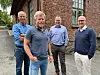Fra venstre: Tor-Ivar Frey (Frey Innovation) Tom Hjorth (medeier og daglig leder i Olaf E Eriksen), Morten Grongstad og Per Bjørnar Fausa (SGF Entreprenør) har vekstambisjoner for en av landets eldste entreprenører.