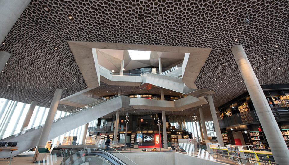 Fra Deichman-bygget i Bjøvika. Foto: Trond Joelson
