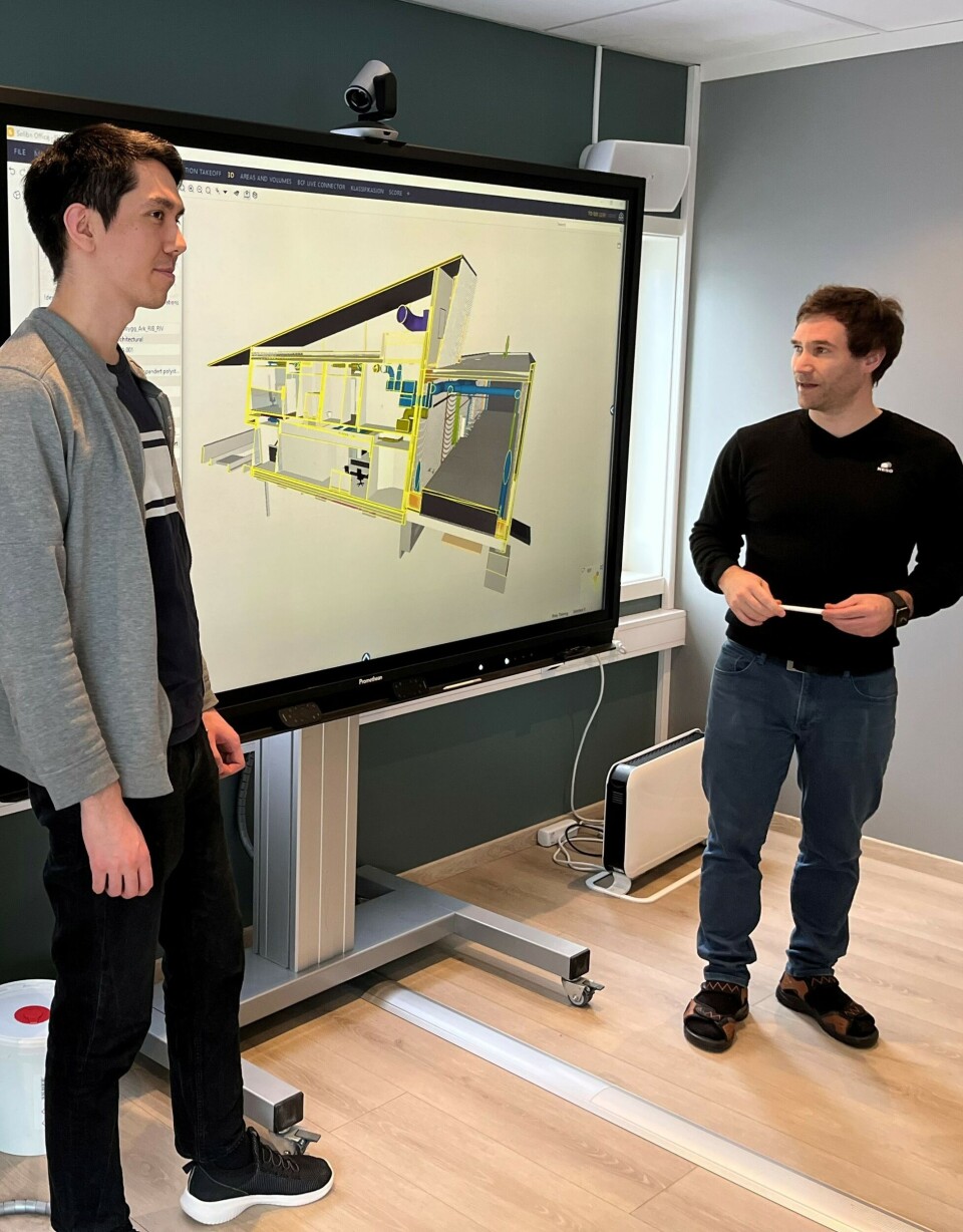 BIM-SKOLE: Arild Kydland og Mats Johansson i NESO gleder seg til å ta i mot studenter på på BIM-skolen. – Dette er en skole, og kan ikke sammenlignes med en del av de andre tilbudene som er i markedet, sier Johansson. Klikk for større versjon BIM-SKOLE: Arild Kydland og Mats Johansson i NESO gleder seg til å ta i mot studenter på på BIM-skolen. – Dette er en skole, og kan ikke sammenlignes med en del av de andre tilbudene som er i markedet, sier Johansson.