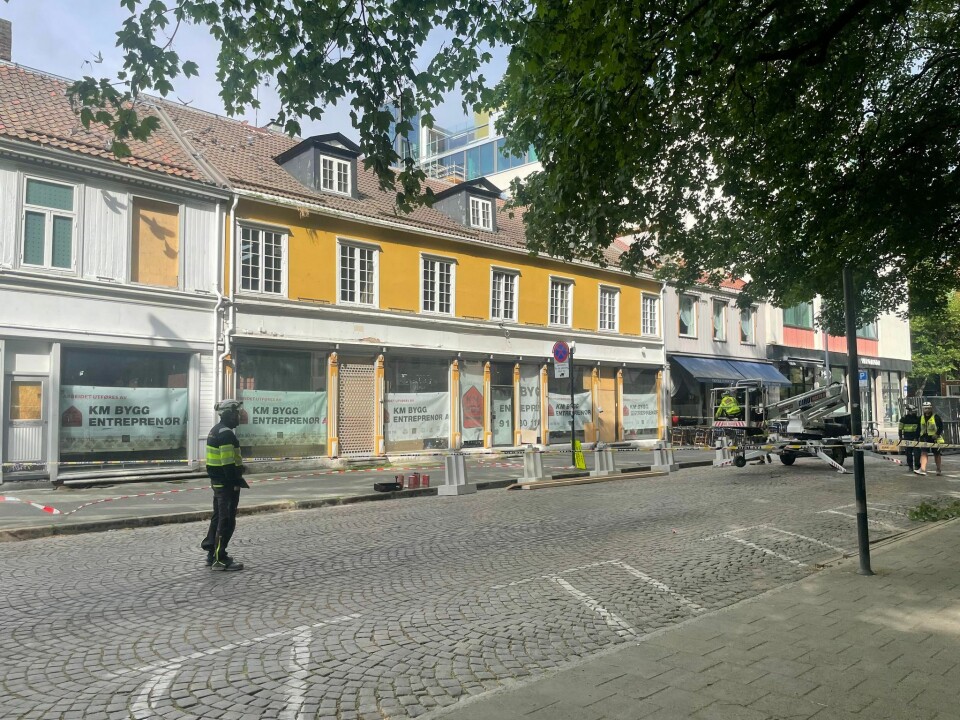 Bygget i Dronningens gate 20 er under ombygging. Foto: Privat