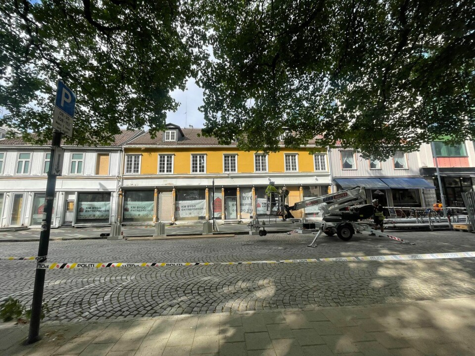 Bygget i Dronningens gate 20 er under ombygging. Foto: Privat