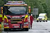 Ambulanse og brannvesen til stede ved Oslofjordtunnelen på E134. Foto: Terje Bendiksby / NTB