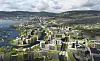 Slik kan Lier og Drammen bli seende ut fra øst mot vest – om flere tiår. Illustrasjon: Link arkitektur