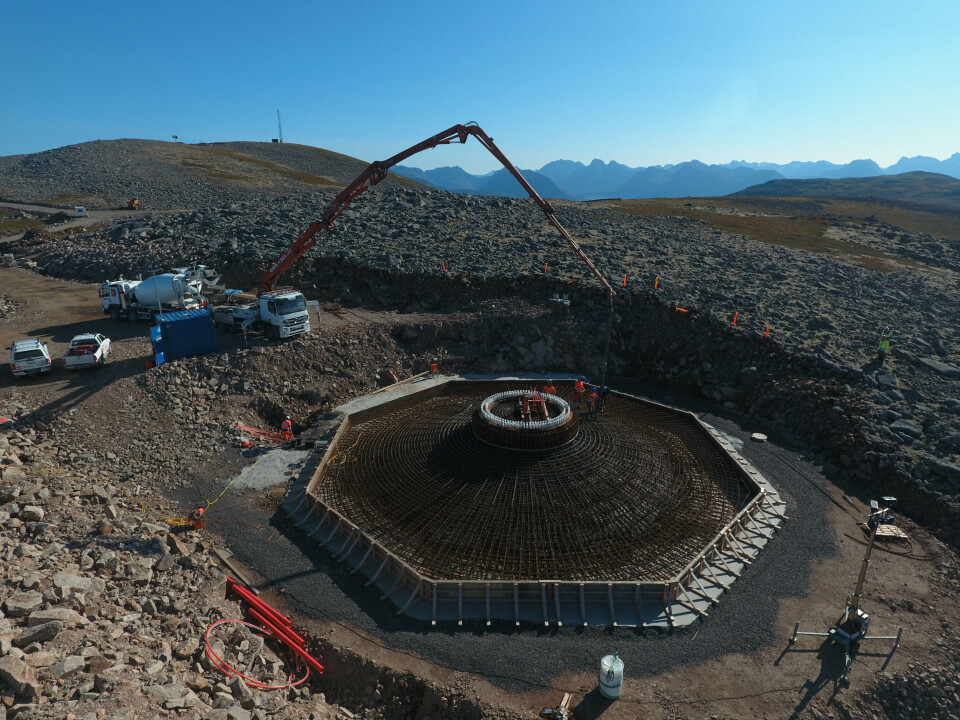 Sortland Entreprenør har bygget betongfundamentene til Ånstadblåheia vindmøllepark. Sortland Entreprenør har bygget betongfundamentene til Ånstadblåheia vindmøllepark. Foto: Sortland Entreprenør