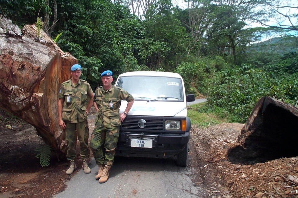 TRE I VEIEN. Også som planoffiser i Øst-Timor måtte Reiersen av og til ta opp kampen mot tre. Foto: Privat