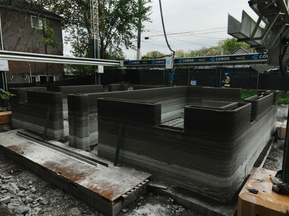 For første gang er det 3D-printet tre etasjer i Nord Amerika. Foto: Nidus3d/Cobod