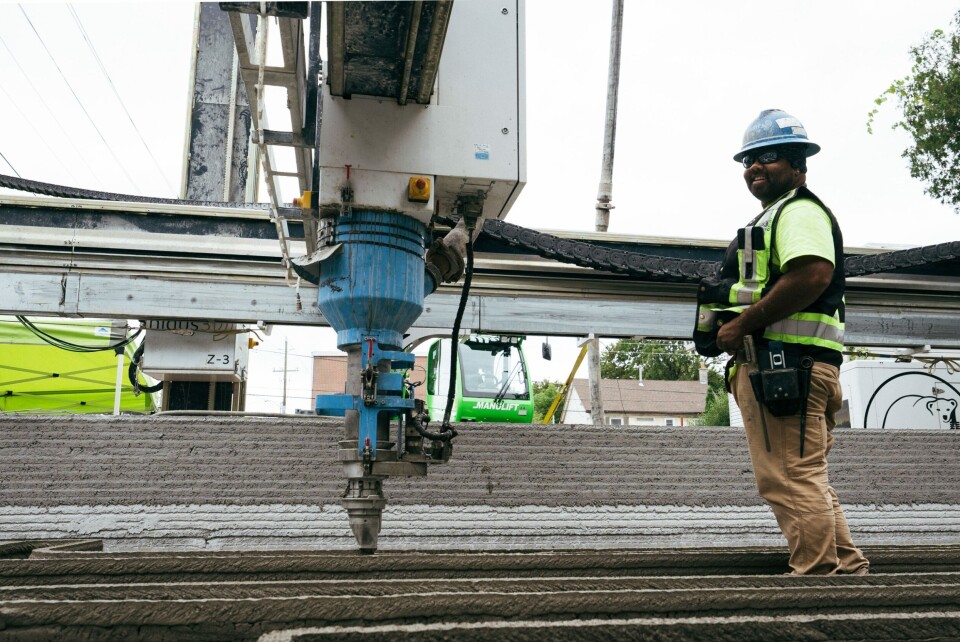 For første gang er det 3D-printet tre etasjer i Nord Amerika. Foto: Nidus3d/Cobod