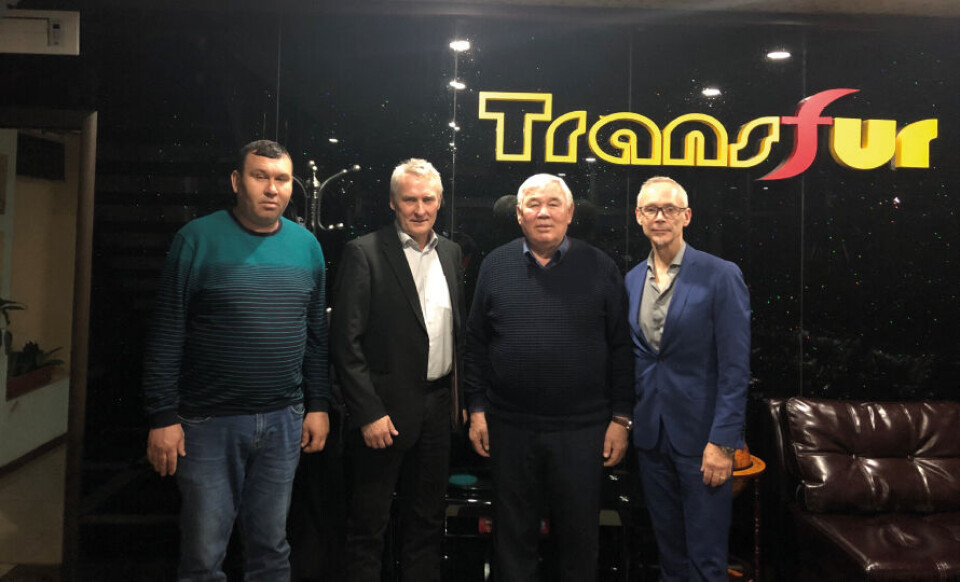 I 2018 besøkte Knaben (nummer to fra venstre) transportselskapet Transfur i den kazakhstanske millionbyen Almaty, tidligere Alma Ata.