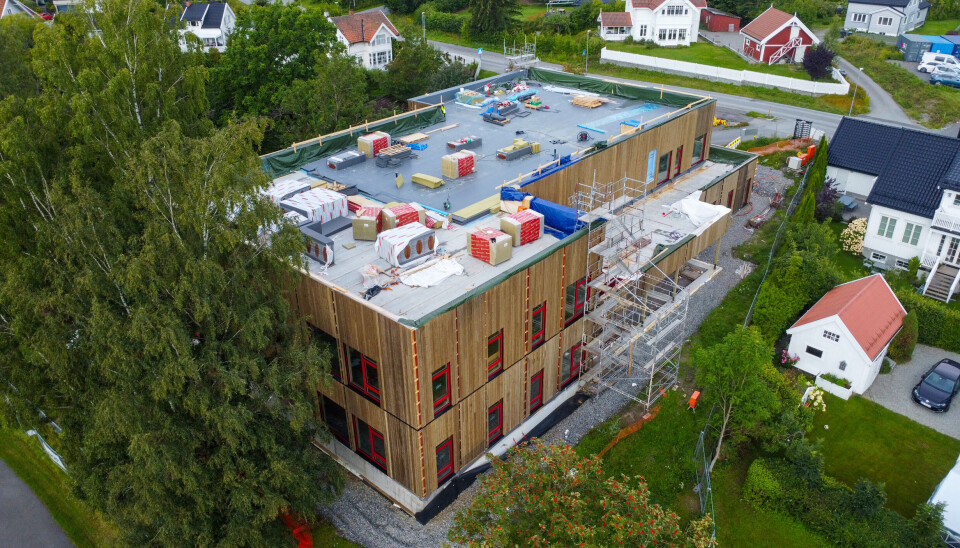Føyka barnehage blir på 1.747 kvadratmeter, og fasadene er av malmfuru. Foto: Marius Lysø