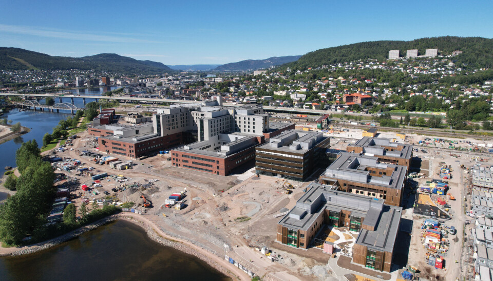 Det nye sykehuset på Brakerøya i Drammen blir gedigent. Foto: Lars Erik Vollebæk, Vestre Viken Helseforetak