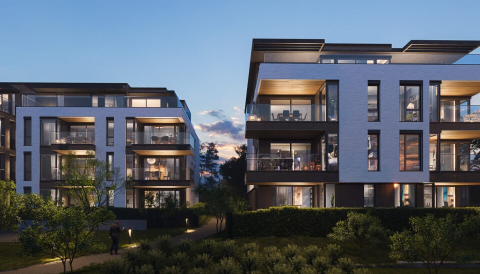 Boligprosjektet Linjen på Holtet får 51 leiligheter med høy standard. Illustrasjon: Rift Arkitektur