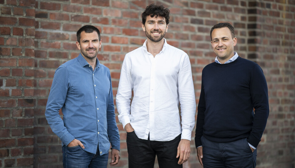 Konsernsjef Markus Stellander (f.v.), oppkjøpsansvarlig Markus Nilsen og økonomisjef Mathis Edel i Vokstr. Foto: Apeland Konsernsjef Markus Stellander (f.v.), oppkjøpsansvarlig Markus Nilsen og økonomisjef Mathis Edel. 	Foto: Apeland