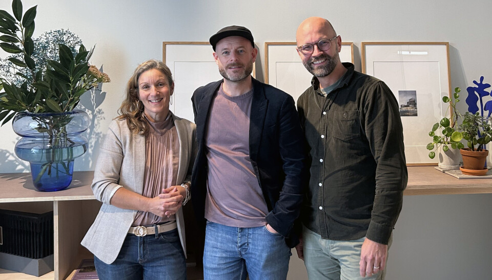 Fra venstre: Styreleder Mari Færevaag (f.v.), kreativ leder Ola Spangen og daglig leder Espen Nordli Larsen i ASAS arkitektur.