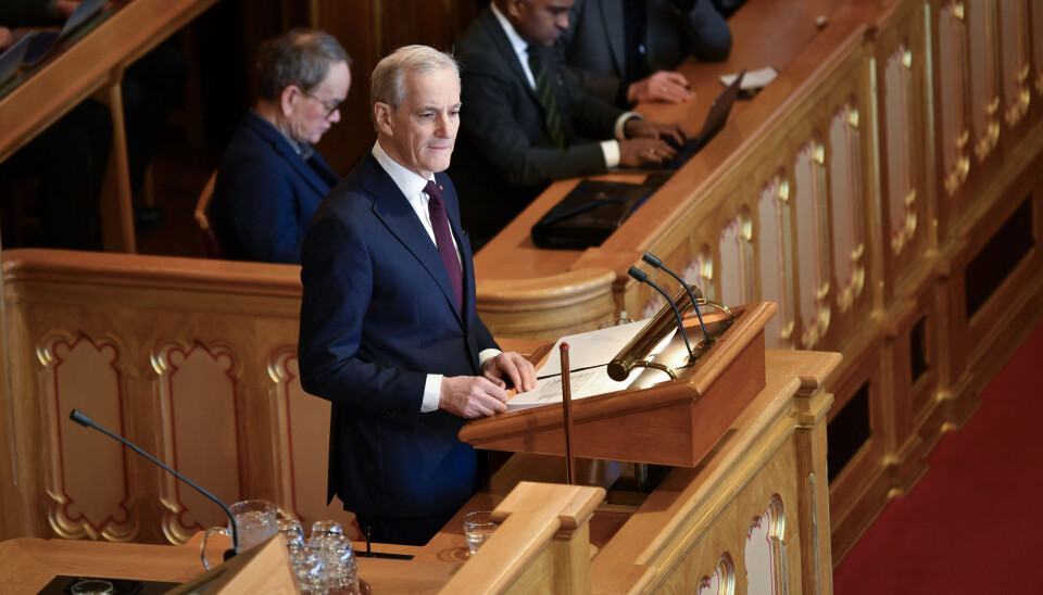 Statsminister Jonas Gahr Støre redegjør for regjeringens politikk i Stortinget onsdag.
Foto: Rodrigo Freitas / NTB