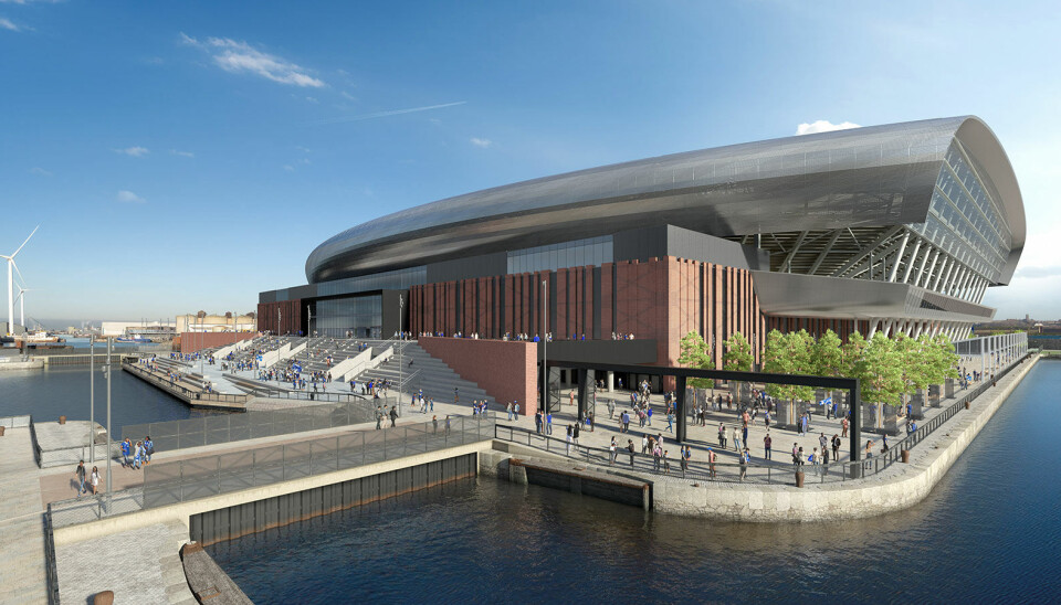 Evertons nye hjemmestadion ligger flott til ved elven Mersey.
