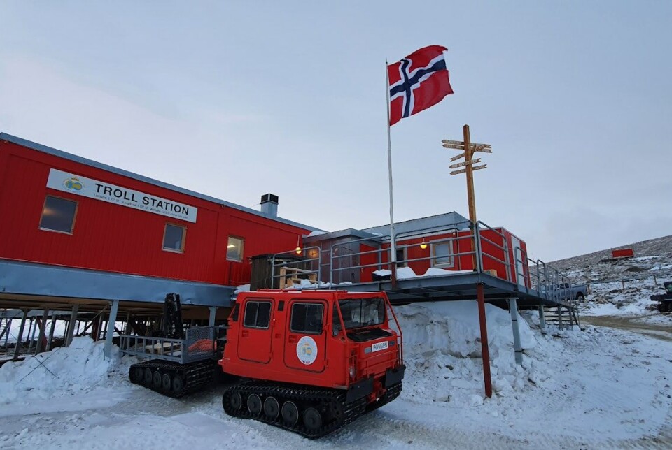 Den norske forskningsstasjonen Troll i Antarktis skal etter planen erstattes med et mindre bygg. Foto: Norsk Polarinstitutt