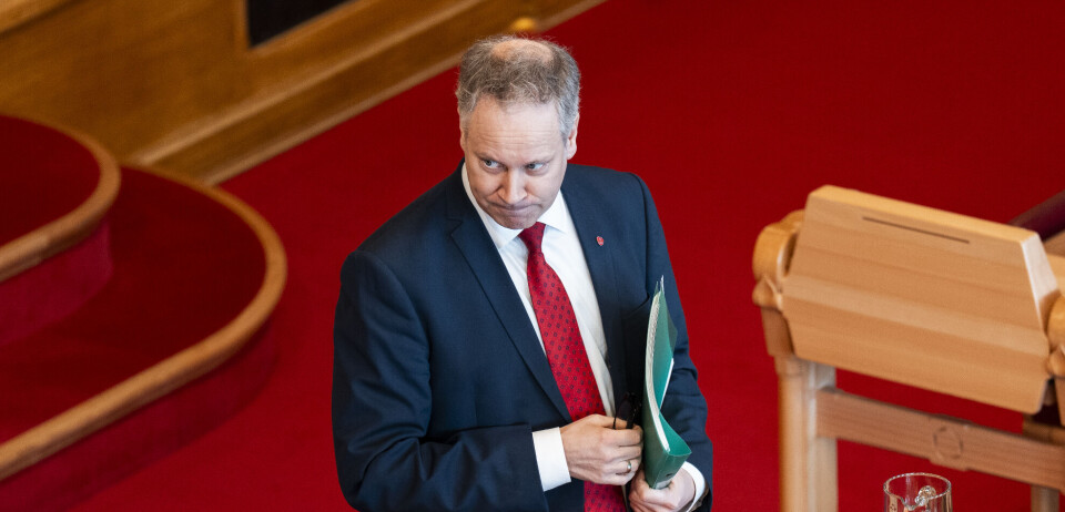 Samferdselsminister Jon-Ivar Nygård (Ap) svarte på et spørsmål fra Senterpartiets Sigbjørn Gjelsvik..Foto: Rodrigo Freitas / NTB