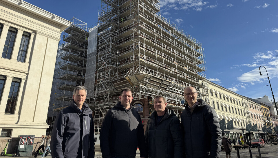 Fra venstre: Prosjektleder Rune Andersen, anleggsleder Jon Svansrud, driftsleder Viggo Brurud og prosjektleder Nils Erik Garstad i Insenti.