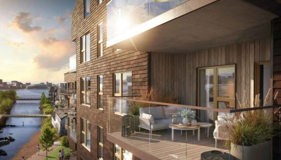 LAB Entreprenør, et selskap i AF Gruppen, har inngått avtale med Gjelsten Bolig om bygging av et nytt leilighetsprosjekt i Møllendalsveien i Bergen. Illustrasjon: Gjelsten Bolig