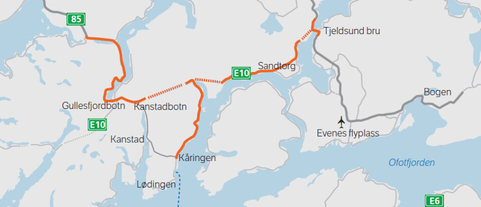 Arbeidsulykke i tunnel på E10 Hålogalandsvegen
