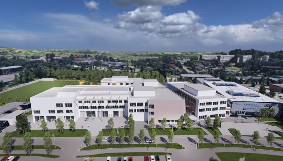 Skisseprosjektet for nytt bygg for Rud videregående skole er klart. Illustrasjon: LINK Arkitektur
