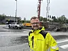 Administrerende direktør i Entreprenørservice, Kristian Brende, ved prosjektet E102 Vestkorridoren ved Høvik, der selskapet spunter for byggegrop.
