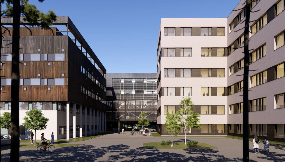 Nytt behandlingsbygg på Ahus. Sykehuset understreker at illustrasjonen er veiledende, og at byggets utforming kan endre seg.