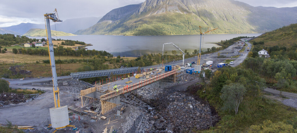 Hæhre i rute med betongarbeidet på Hålogalandsvegen