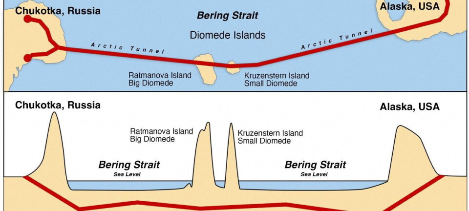 Foreslår 112 kilometer jernbanetunnel mellom USA og Russland