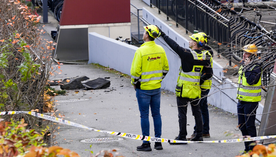 Fra skredområdet på Carl Berner i Oslo tirsdag.
Foto: Terje Pedersen / NTB