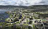 Lierstranda skal forvandles fra industri, lager og logistikk til en ny bydel. Illustrasjon: Link arkitektur