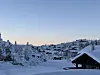 Hytte snø hyttefelt Høgevarde Foto: Arve Brekkhus