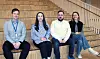 Glenn Jacobsen (prosjektleder Skanska) (fra venstre), Vilde Misund Leren Edvardsen (innleid prosjektleder for byggherre, Marstrand), Audun Norbotten (byggherre, Hitra Kommune) og Amalie Jønvik (anleggsleder Skanska).