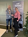 Direktør Torgeir Loholt Wiig i Veidekke Bygg Trøndelag og konsernsjef Audhild Kvam i Tensio. Foto: Tensio