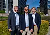 Asle Randen i Backe (fra venstre), Mårten Skällenäs i DC Nordic og Tore Bakke i Bravida. Foto: Bravida