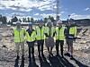 Trond Øverby (Innlandet Rørservice) (fra venstre), prosjektsjef Solveig Egeland (Forsvarsbygg), prosjektleder Anders Nybu Hansen (Forsvarsbygg), ordfører Lillian Skjærvik (Ap), garnisonssjef og major Trond Birger Buhaug Nereng og daglig leder Steffen Haugen (Syljuåsen AS). Foto: Forsvarsbygg