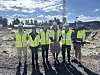 Trond Øverby (Innlandet Rørservice) (fra venstre), prosjektsjef Solveig Egeland (Forsvarsbygg), prosjektleder Anders Nybu Hansen (Forsvarsbygg), ordfører Lillian Skjærvik (Ap), garnisonssjef og major Trond Birger Buhaug Nereng og daglig leder Steffen Haugen (Syljuåsen AS). Foto: Forsvarsbygg