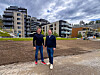 Arlid Mortensen (til venstre) og Reinert Hersleth ved prosjektet Spro Havn. Foto: Hersleth