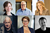 Billedmontasje med fem portretter av ulike personer, arrangert i to rader.
