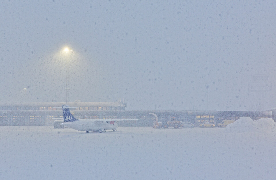 Flesland flyplass stengt grunnet snøvær