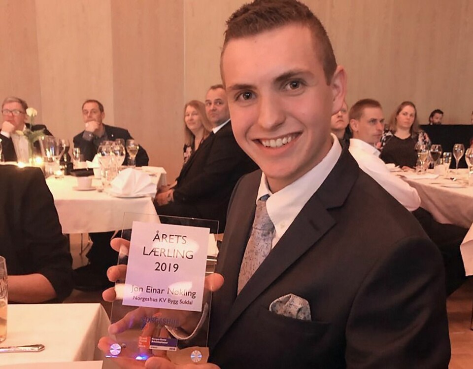 Jon Einar Nøkling Årets lærling i Norgeshus