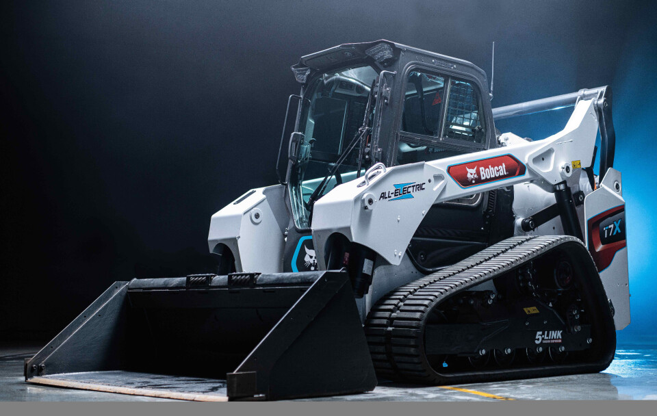 Teknologibedriften satser mot byggenæringen, og samarbeider med Doosan Bobcat om det de beskriver som verdens første helelektriske beltelaster. Teknologibedriften Moog Inc. satser mot byggenæringen, og samarbeider med Doosan Bobcat om det de beskriver som verdens første helelektriske beltelaster. Foto: Moog Inc.