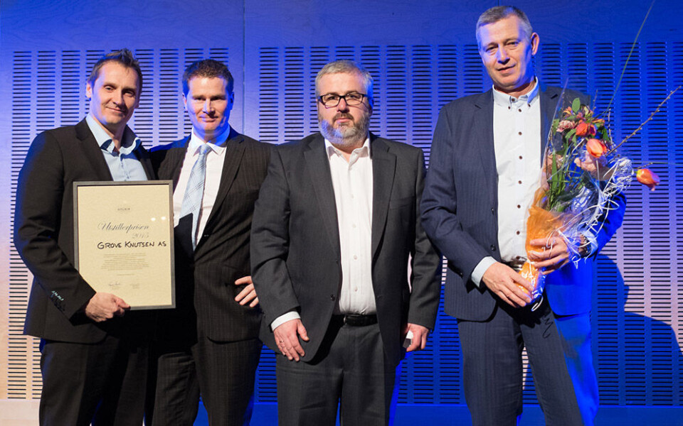 F.v. Bent Schjønnesen-Nygaard (Grove Knutsen), Arve Brekkhus (Byggeindustrien), Ragnar Sandin (Byggeindustrien) og Erik Hauge (Grove Knutsen),