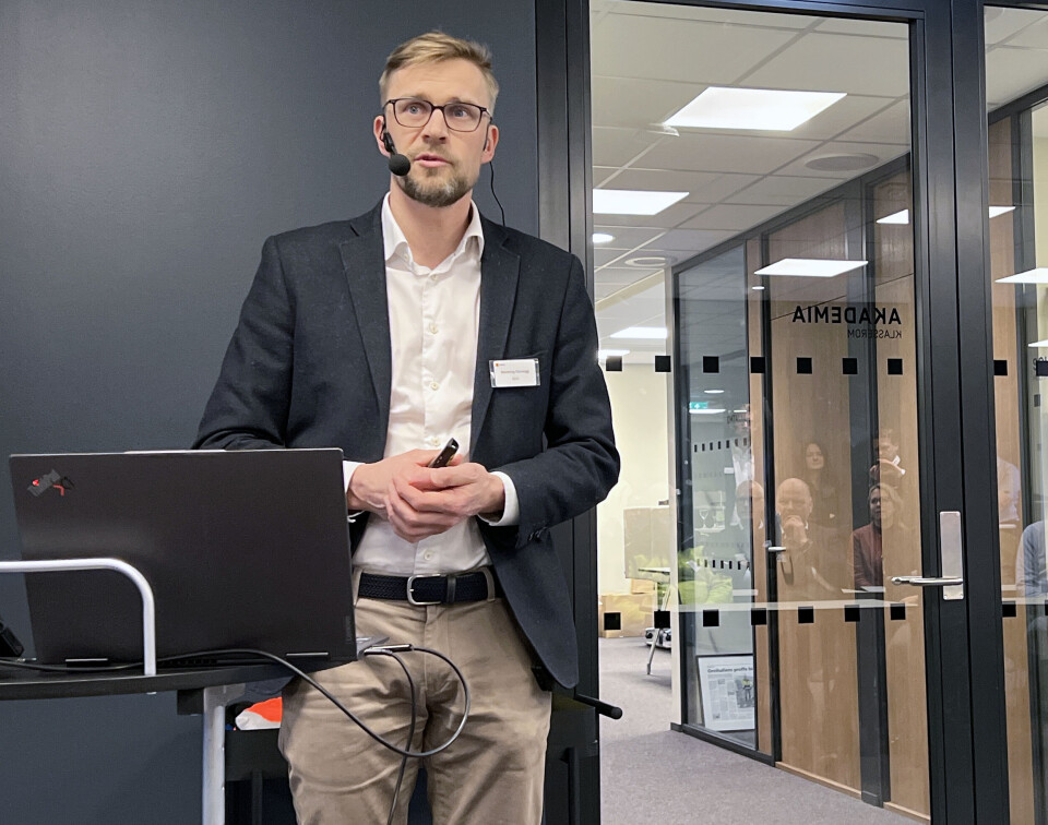 Henning Dalsegg i BDO fortalte om BDOs bygg- og anleggsanalyse.