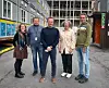 Fra venstre; rådgiver for anskaffelser/jurist i Nye SUS, Karen Mauritzen Midbøe, byggeleder VVS, Bjørn Øyvind Bjørnsson, prosjektsjef i GK Norge, Bjarne Moldenes; prosjektdirektør i Nye SUS, Kari Gro Johanson og prosjektleder for teknikk i Nye SUS, John Jakobsen. Foto: Beate Ekornes/Nye SUS