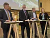 Abraham Foss, konsernsjef Avinor (f.v.), Stig Nilsen, avdelingsdirektør Forsvarsbygg, Tord Berthinussen, kommunikasjonssjef Bodø kommune og Ida Pinnerød, ordfører i Bodø kommune. Foto: Forsvarsbygg