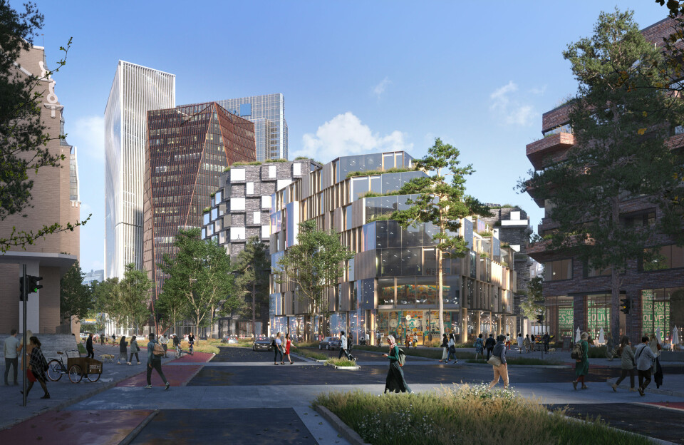 Slik kan Schweigaards gate bli om dagens Galleri Oslo rives og erstattes av bebyggelse som åpner seg mot omgivelsene, lager nye byrom og har publikumsrettede funksjoner i første etasje. Illustrasjon: Studio-Sang / A-lab Slik kan Schweigaards gate bli om dagens Galleri Oslo rives og erstattes av bebyggelse som åpner seg mot omgivelsene, lager nye byrom og har publikumsrettede funksjoner i første etasje. Illustrasjon: Studio-Sang / A-lab
